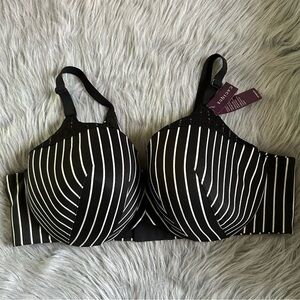 Cacique Back Smoothing‎ Balconette Bra Womens Size 46DD Black Underwire